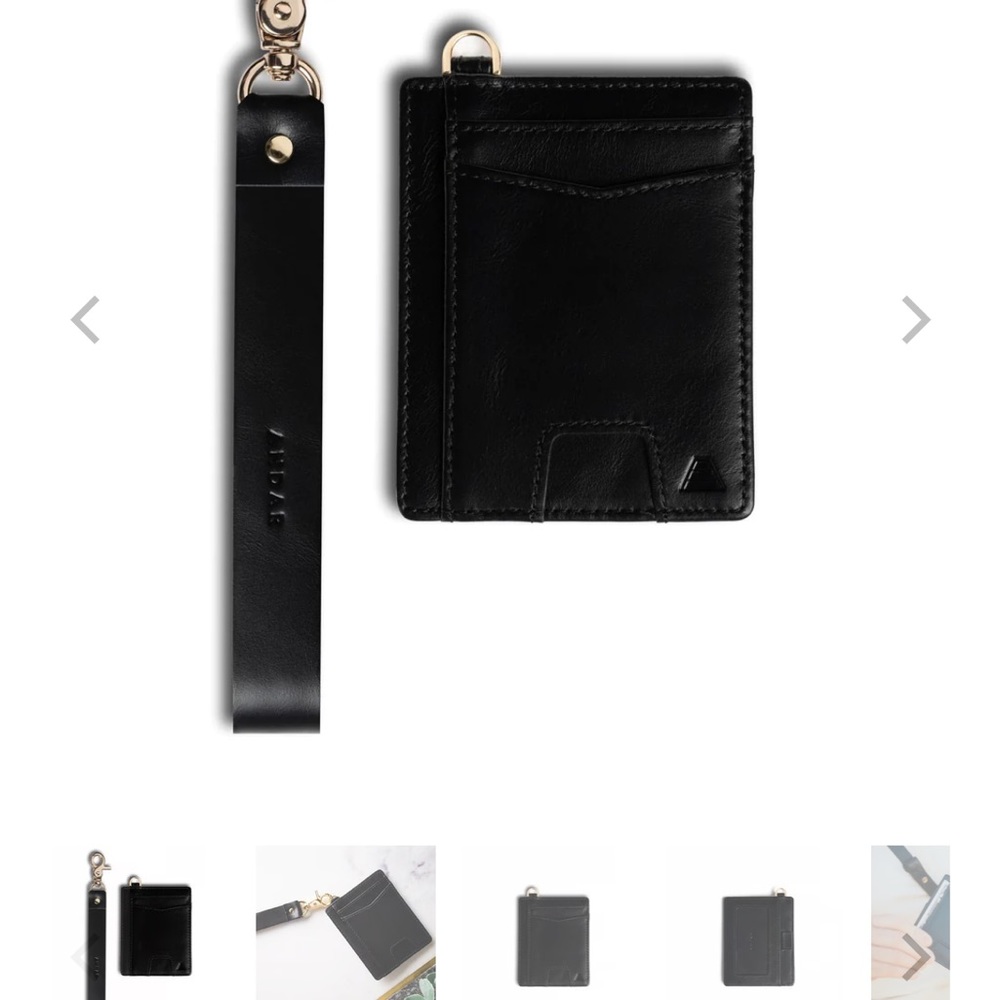 Andar Black Leather Wallet & wristlet